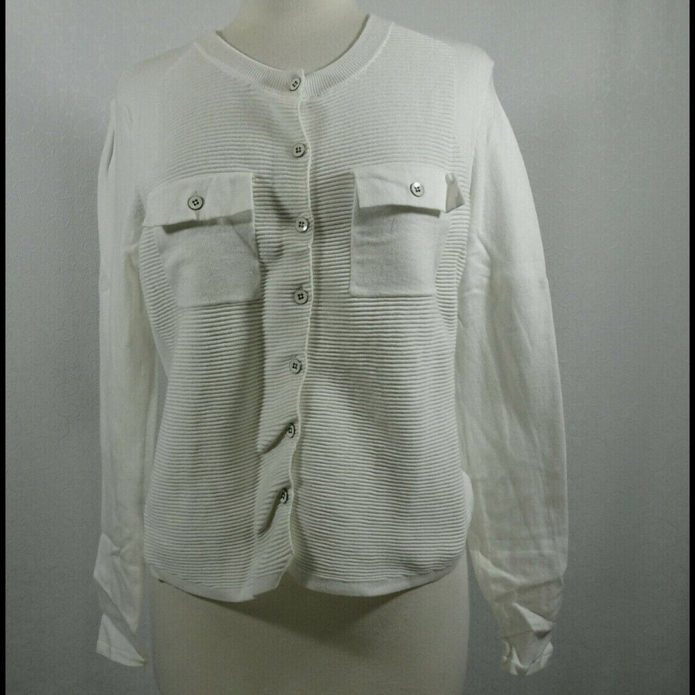CAbi Size M #5145 Cardigan Sweater Button Down *flaw